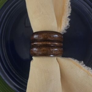 Vintage Wooden Napkin Rings Knobler Scandia Set Of 8